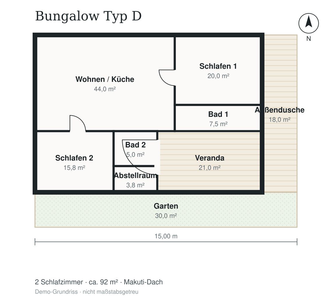 Grundriss Bungalow Typ D